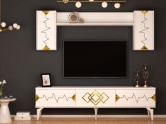 RİTİM TV ÜNİTESİ BEYAZ-ALTIN