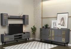 JUNES TV ÜNİTESİ VE KONSOL 2\'Lİ SALON TAKIMI