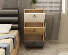 ARYA 3 KAPAKLI ETEJER-ŞİFONYER SAFİR MEŞE-BEYAZ-ANTRASİT