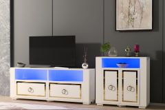 CALVİN LED AYDINLATMALI TV SEHPASI VE DOLAP TAKIMI
